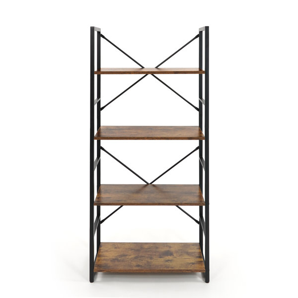 Caphaus 4 Tier Free Standing Shelf , 24 Inch Width Bookshelf, Bookcase